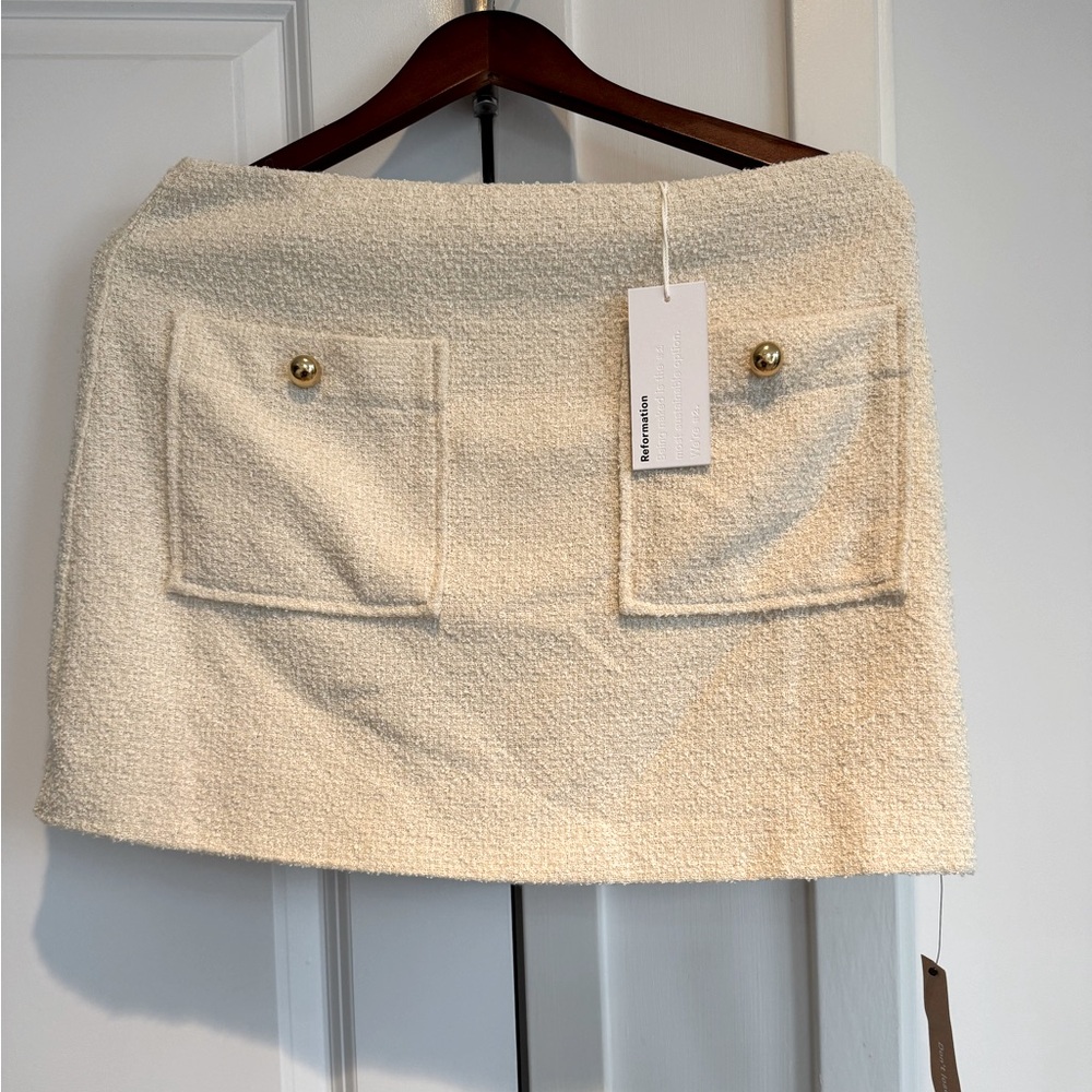Reformation Aurelia Tweed Mini Skirt NWT